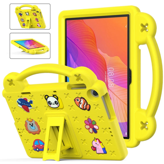 For Huawei MatePad T10S 10.1 / T10 9.7 / Honor Pad X8 10.1 Handle Kickstand Children EVA Shockproof Tablet Case(Yellow)