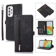 For Samsung Galaxy A23 Zipper Card Slot Buckle Wallet Leather Phone Case(Black)