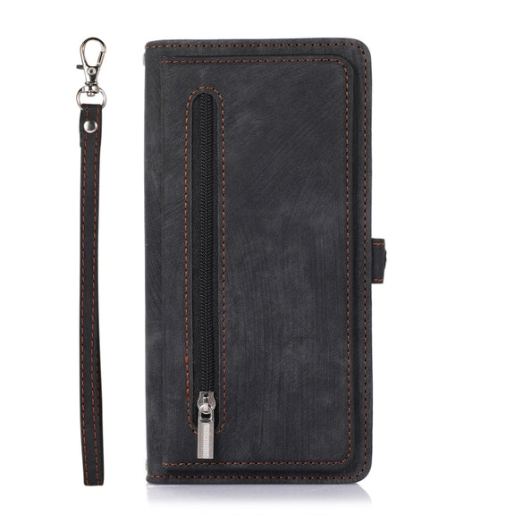 For Samsung Galaxy A23 Zipper Card Slot Buckle Wallet Leather Phone Case(Black)