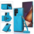 For Samsung Galaxy S23 Ultra 5G Cross-body Wallet Card Bag Leather Phone Case(Blue) - Galaxy S23 Ultra 5G Cases by PMC TechLife | Online Shopping South Africa | PMC TechLife