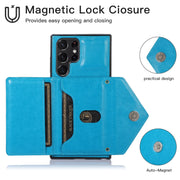 For Samsung Galaxy S23 Ultra 5G Cross-body Wallet Card Bag Leather Phone Case(Blue)