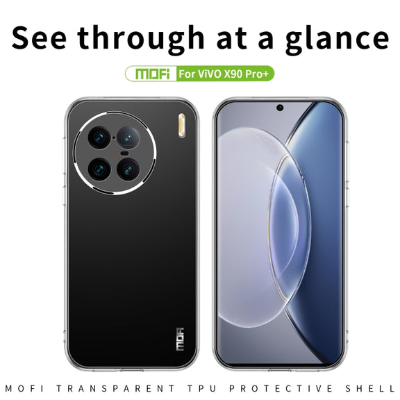 For vivo X90 Pro+ MOFI Ming Series Ultra-thin TPU Phone Case(Transparent)