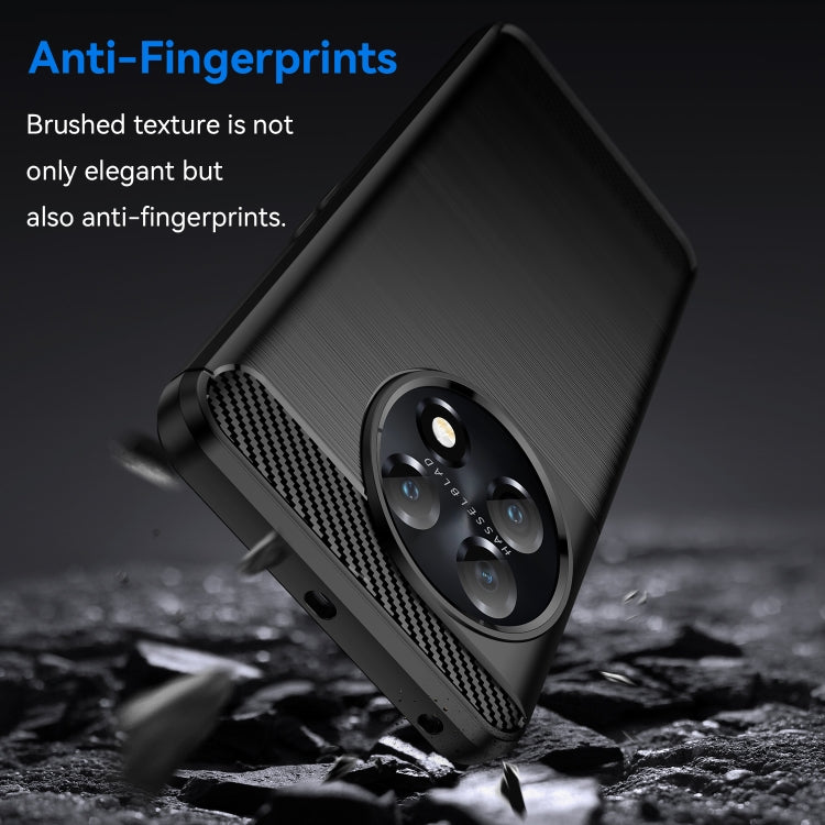 For OnePlus 11 5G Brushed Texture Carbon Fiber TPU Phone Case(Black)