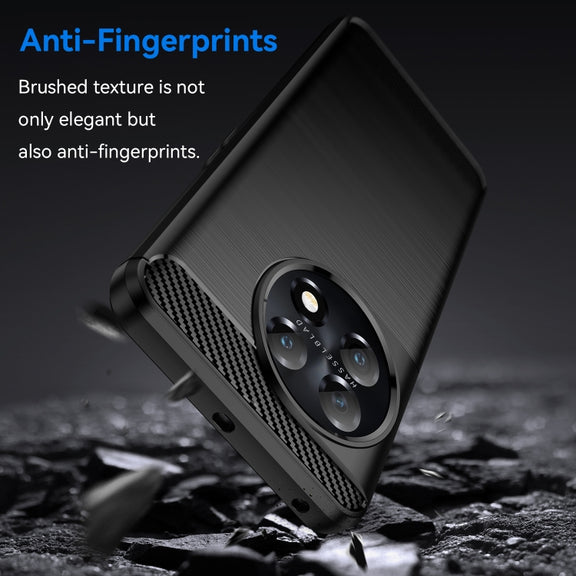 For OnePlus 11 5G Brushed Texture Carbon Fiber TPU Phone Case(Black)