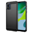 For Motorola Moto E13 Brushed Texture Carbon Fiber TPU Phone Case(Black) - Motorola Cases by PMC TechLife | Online Shopping South Africa | PMC TechLife | Buy Now Pay Later Mobicred
