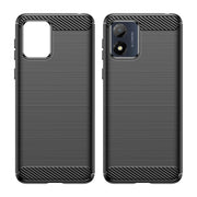 For Motorola Moto E13 Brushed Texture Carbon Fiber TPU Phone Case(Black)