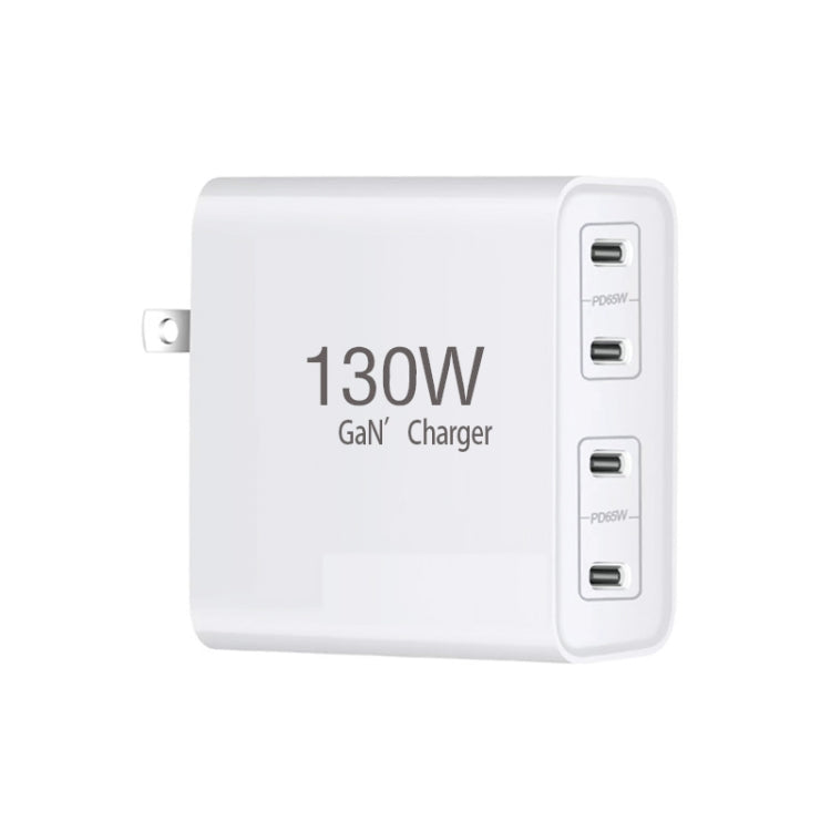 GaN 130W 4-Port USB-C PD65W / PD30W Multi Port Type-C Charger with  1.8m Type-C to MagSafe 1 / L Header Data Cable US Plug