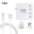 GaN 130W 4-Port USB-C PD65W / PD30W Multi Port Type-C Charger with  1.8m Type-C to MagSafe 2 / T Header Data Cable US / EU Plug - Cable & Adapter by PMC Jewellery | Online Shopping South Africa | PMC Jewellery | Buy Now Pay Later Mobicred