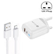 PD04 Type-C + USB Mobile Phone Charger with USB to 8 Pin Cable, UK Plug(White) - free shipping - PMC TechLife - Order now!