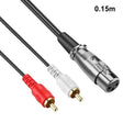 JUNSUNMAY 2 RCA Male to XLR Female Stereo Audio Cable, Cable Length:0.15m - RCA Cable by JUNSUNMAY | Online Shopping South Africa | PMc TechLife | Buy Now Pay Later Mobicred