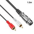 JUNSUNMAY 2 RCA Male to XLR Female Stereo Audio Cable, Cable Length:1.5m - free shipping - PMc TechLife - Order now!