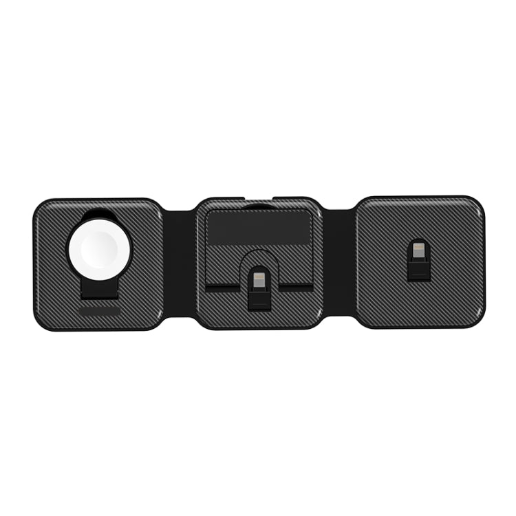 A75 Folding 3 in 1 Wireless Charger Suitable for Apple Watch Mobile Phone Headset(Black)