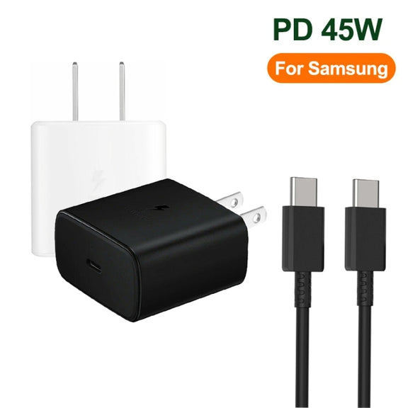 M135 45W USB-C / Type-C Port Fast Charger with 5A Type-C to Type-C Cable, US Plug(White)