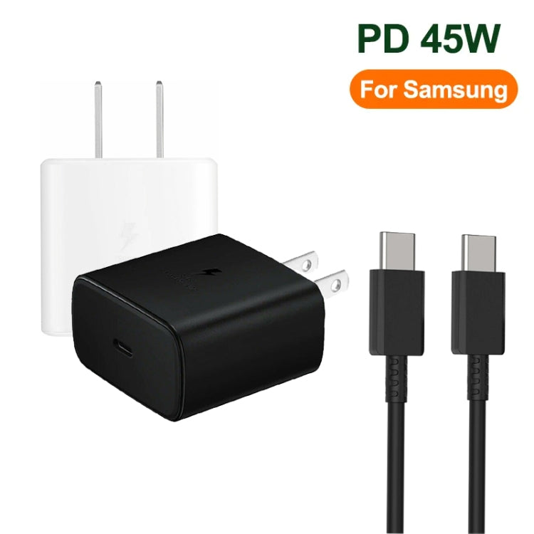 M135 45W USB-C / Type-C Port Fast Charger with 5A Type-C to Type-C Cable, US Plug(White)