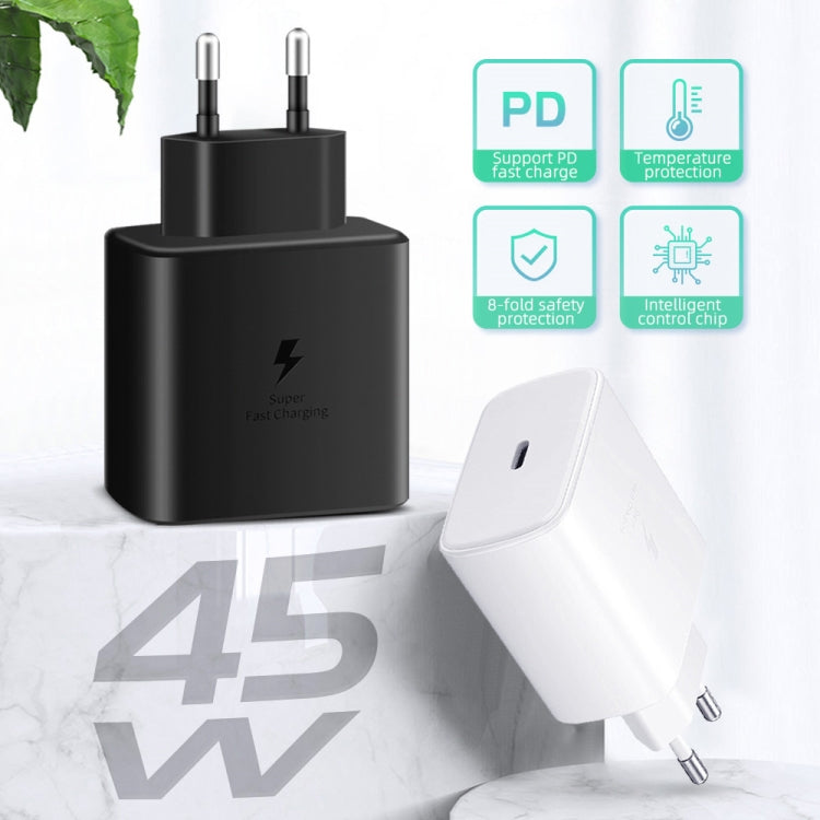 M135 45W USB-C / Type-C Port Fast Charger with 5A Type-C to Type-C Cable, US Plug(White)