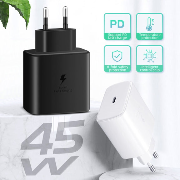M135 45W USB-C / Type-C Port Fast Charger with 5A Type-C to Type-C Cable, US Plug(White)