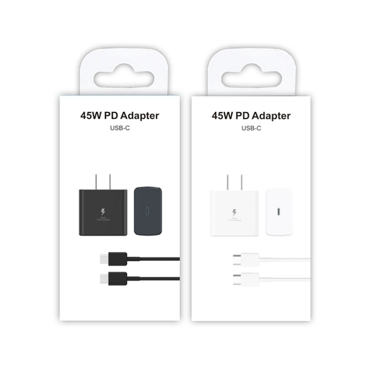 M135 45W USB-C / Type-C Port Fast Charger with 5A Type-C to Type-C Cable, US Plug(White)