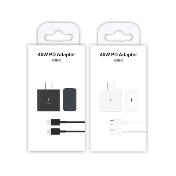 M135 45W USB-C / Type-C Port Fast Charger with 5A Type-C to Type-C Cable, US Plug(White)