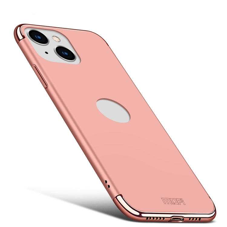For iPhone 14 MOFI Yatun Series 3 in 1 Stitching PC Phone Case(Rose gold)