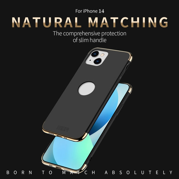 For iPhone 14 MOFI Yatun Series 3 in 1 Stitching PC Phone Case(Blue)