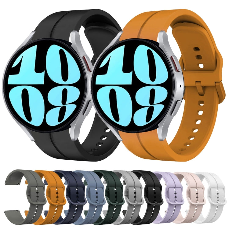 For Samsung Galaxy Watch 6 40mm 20mm Loop Silicone Watch Band(Amber Yellow)