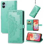 For Samsung Galaxy A04e Mandala Flower Embossed Leather Phone Case(Green)