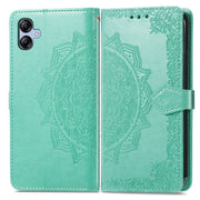 For Samsung Galaxy A04e Mandala Flower Embossed Leather Phone Case(Green)