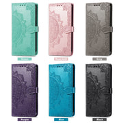 For Samsung Galaxy A04e Mandala Flower Embossed Leather Phone Case(Green)