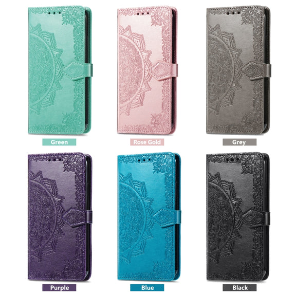 For Samsung Galaxy A04e Mandala Flower Embossed Leather Phone Case(Green)