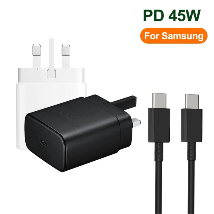 M135 45W USB-C / Type-C Port Fast Charger with 5A Type-C to Type-C Cable, UK Plug(White)