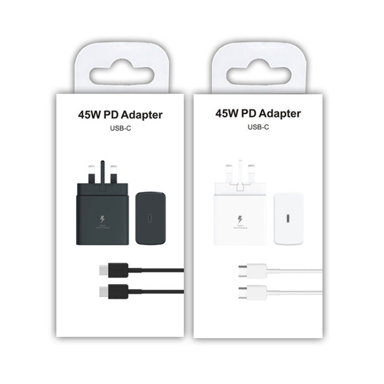 M135 45W USB-C / Type-C Port Fast Charger with 5A Type-C to Type-C Cable, UK Plug(White)