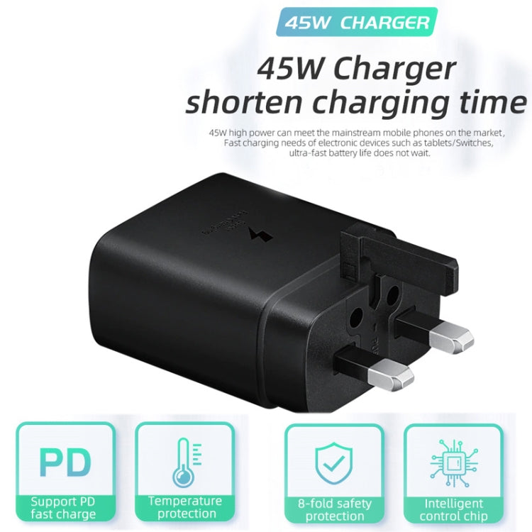 M135 45W USB-C / Type-C Port Fast Charger, UK Plug(Black)
