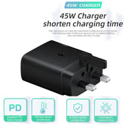 M135 45W USB-C / Type-C Port Fast Charger, UK Plug(White)