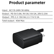 M135 45W USB-C / Type-C Port Fast Charger, UK Plug(Black)