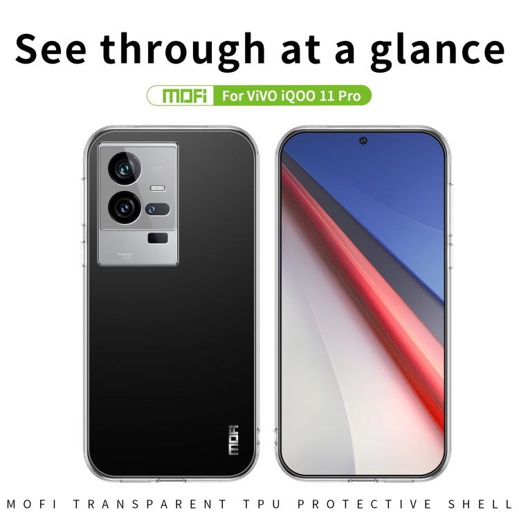 For vivo iQOO 11 Pro MOFI Ming Series Ultra-thin TPU Phone Case(Transparent)