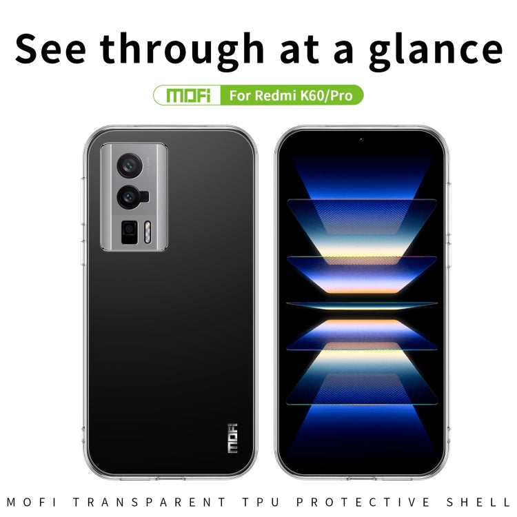 For Xiaomi Redmi K60 / K60 Pro MOFI Ming Series Ultra-thin TPU Phone Case(Transparent)