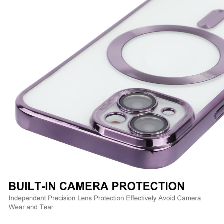 For iPhone 13 ENKAY Electroplated MagSafe Shockproof TPU Phone Case with Lens Film(Pink)