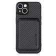 For iPhone 14 Carbon Fiber Leather Card Magsafe Magnetic Phone Case(Black) - iPhone 14 Cases by PMC TechLife | Online Shopping South Africa | PMC TechLife
