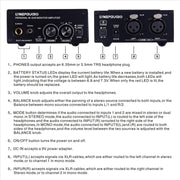 Earphone Nonitor Signal Amplifier, Dual XLR Input, Mono or Stereo Input or Switch Stereo Mixing
