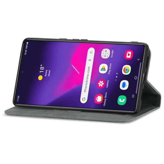 For Samsung Galaxy S24 Ultra 5G Retro Skin Feel Magnetic Leather Phone Case(Gray)