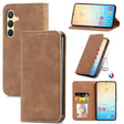 For Samsung Galaxy S25 5G Retro Skin Feel Magnetic Leather Phone Case(Brown) - Galaxy S25 5G Cases by PMC Jewellery | Online Shopping South Africa | PMC Jewellery | Buy Now Pay Later Mobicred