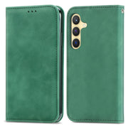 For Samsung Galaxy S25+ 5G Retro Skin Feel Magnetic Leather Phone Case(Green)