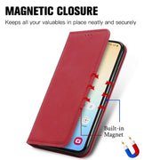 For Samsung Galaxy S25+ 5G Retro Skin Feel Magnetic Leather Phone Case(Red)