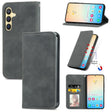 For Samsung Galaxy S25+ 5G Retro Skin Feel Magnetic Leather Phone Case(Gray) - Galaxy S25+ 5G Cases by PMC Jewellery | Online Shopping South Africa | PMC Jewellery | Buy Now Pay Later Mobicred