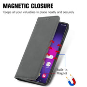 For Samsung Galaxy S25 Ultra 5G Retro Skin Feel Magnetic Leather Phone Case(Gray)