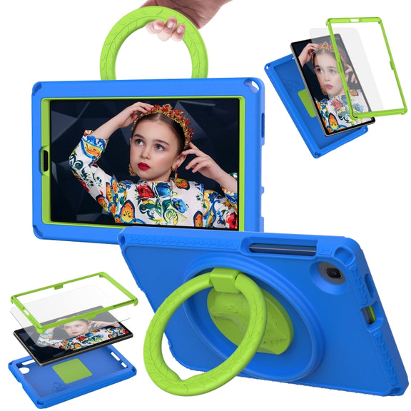 For Samsung Galaxy Tab A9 8.7 X110/X115 EVA Hybrid PC Shockproof Tablet Case with Frame(Blue)
