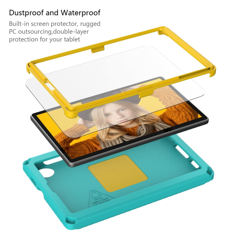 For Samsung Galaxy Tab A9 8.7 X110/X115 EVA Hybrid PC Shockproof Tablet Case with Frame(Glacial Green)