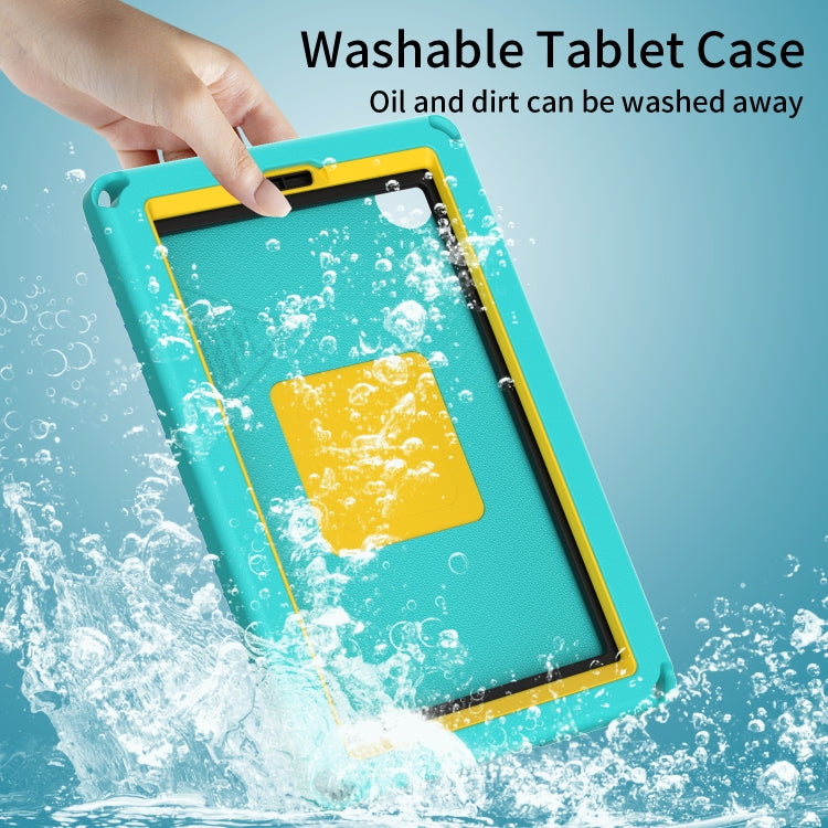 For Samsung Galaxy Tab A9 8.7 X110/X115 EVA Hybrid PC Shockproof Tablet Case with Frame(Glacial Green)