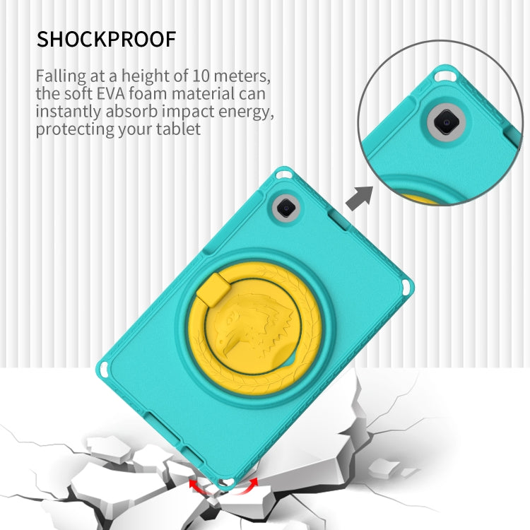 For Samsung Galaxy Tab A9 8.7 X110/X115 EVA Hybrid PC Shockproof Tablet Case with Frame(Glacial Green)