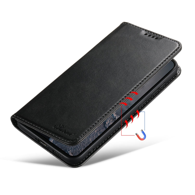 For Samsung Galaxy S24 5G Suteni Calf Texture Horizontal Flip Leather Phone Case(Black)